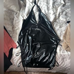Sexy black leather dress!